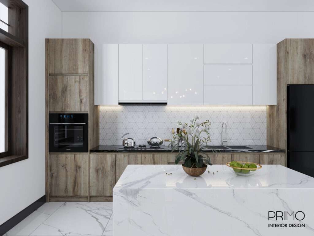 Thiết kế nội thất biệt thự của gia đình chị Nga là sự kết hợp tinh tế giữa vẻ đẹp vượt thời gian của phong cách tân cổ điển và sự tiện nghi, tối giản của kiến trúc hiện đại.